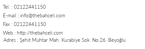 The Baheli Suites Taksim telefon numaralar, faks, e-mail, posta adresi ve iletiim bilgileri